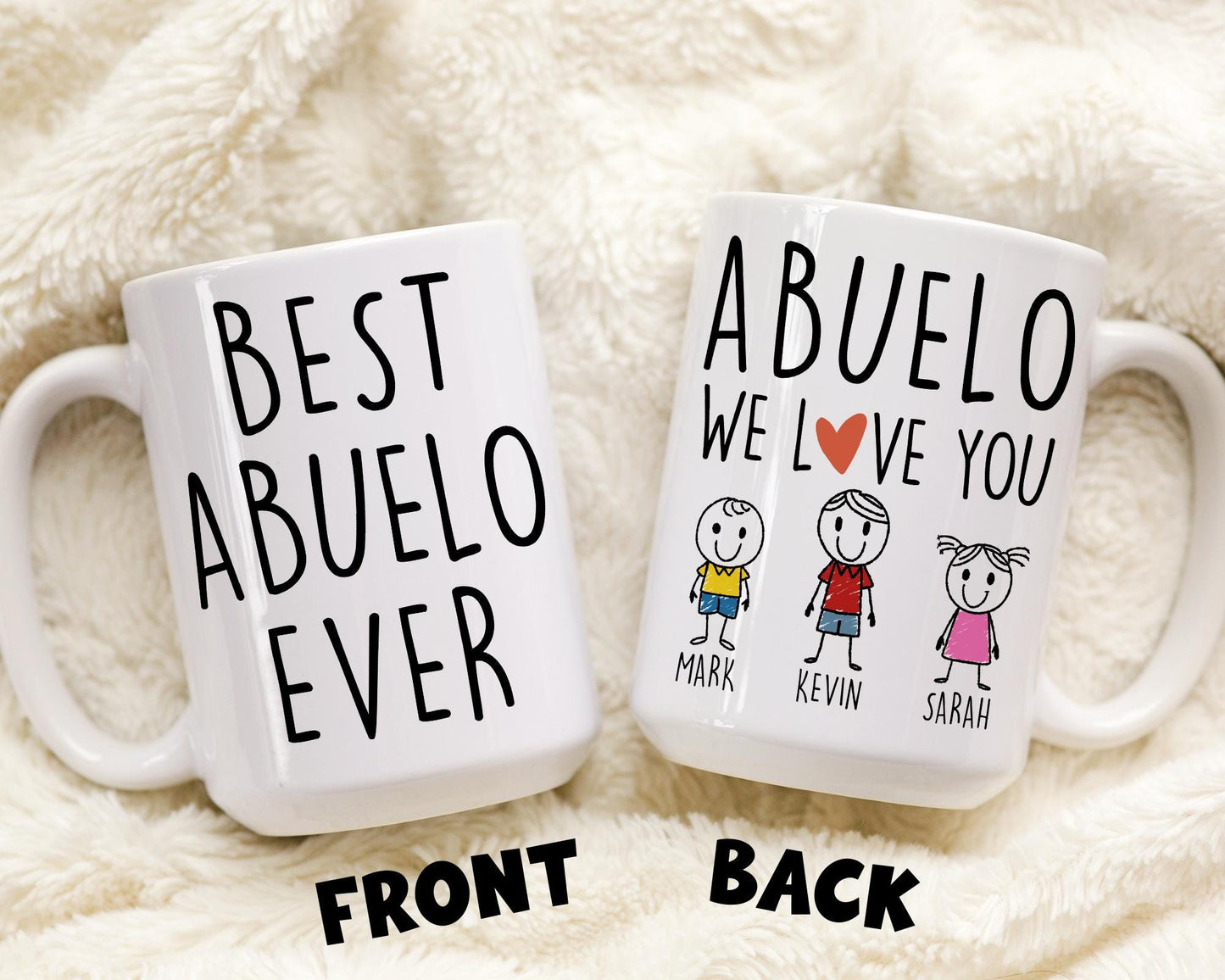 Best Abuelo Mug, Personalized Abuelo Gift, Abuelo Grandkids Name Gift, Promoted To Abuelo Gift, Abuelo Father's Day Gift, Abuelo Christmas