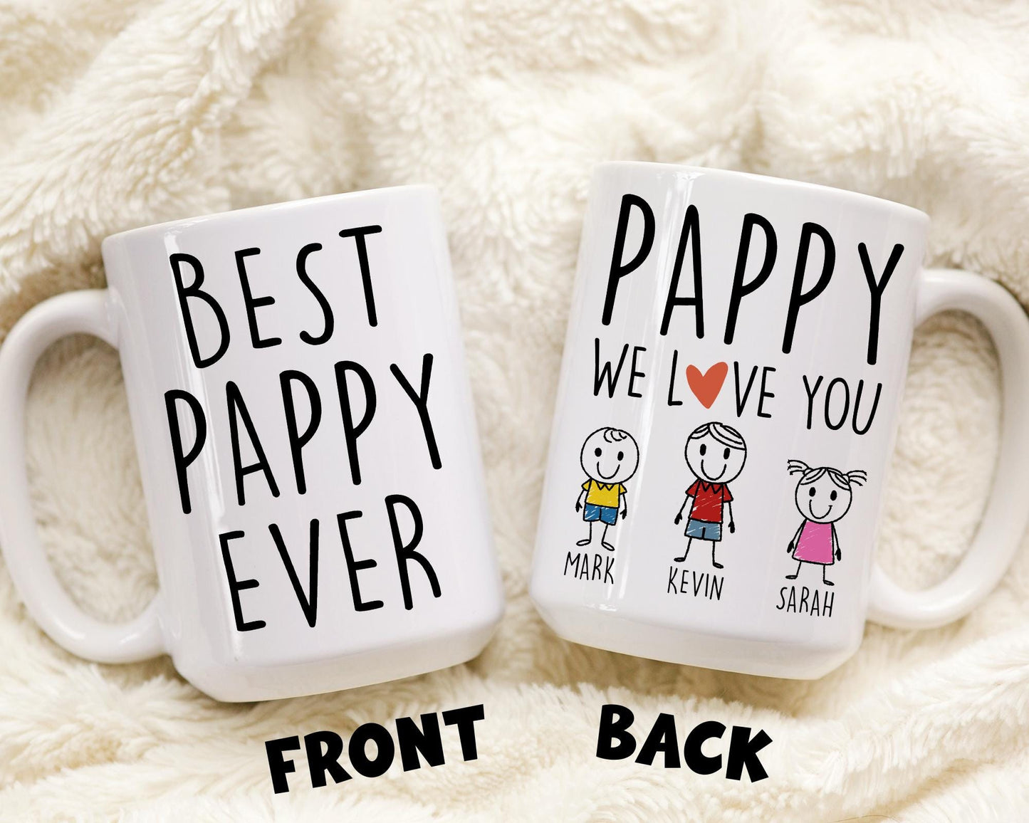 Funny Pappy Mug, Personalized Pappy Gift, Pappy Mug, Pappy Grandkids Gift, Father's Day Grandpa Gift, Pappy Birthday Christmas Grandkid Gift