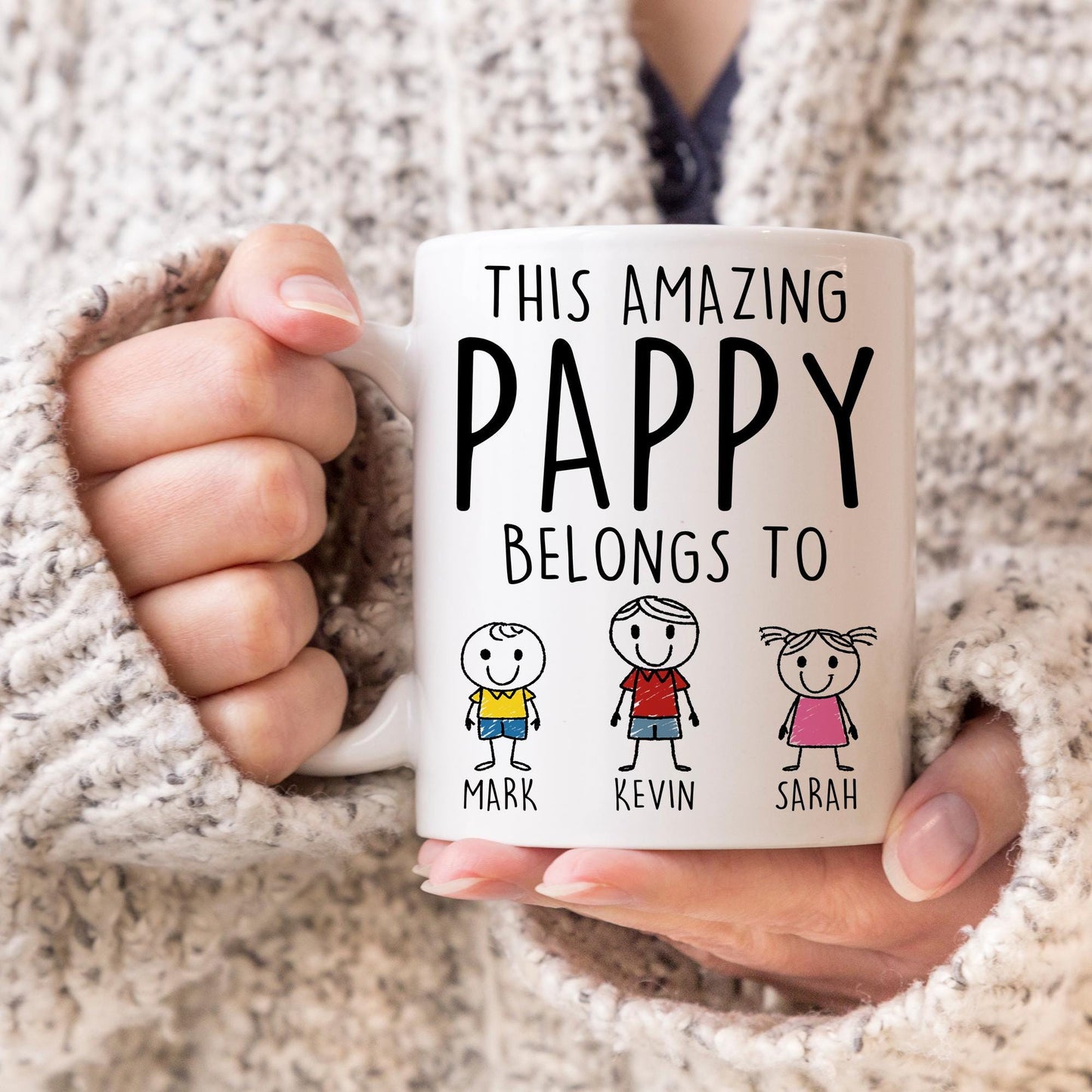 Best Pappy Mug, Custom Pappy Gift, Pappy From Granddaughter, Pappy Grandkids Names Gift, Grandpa Father's Day Gift, New Pappy Again Present