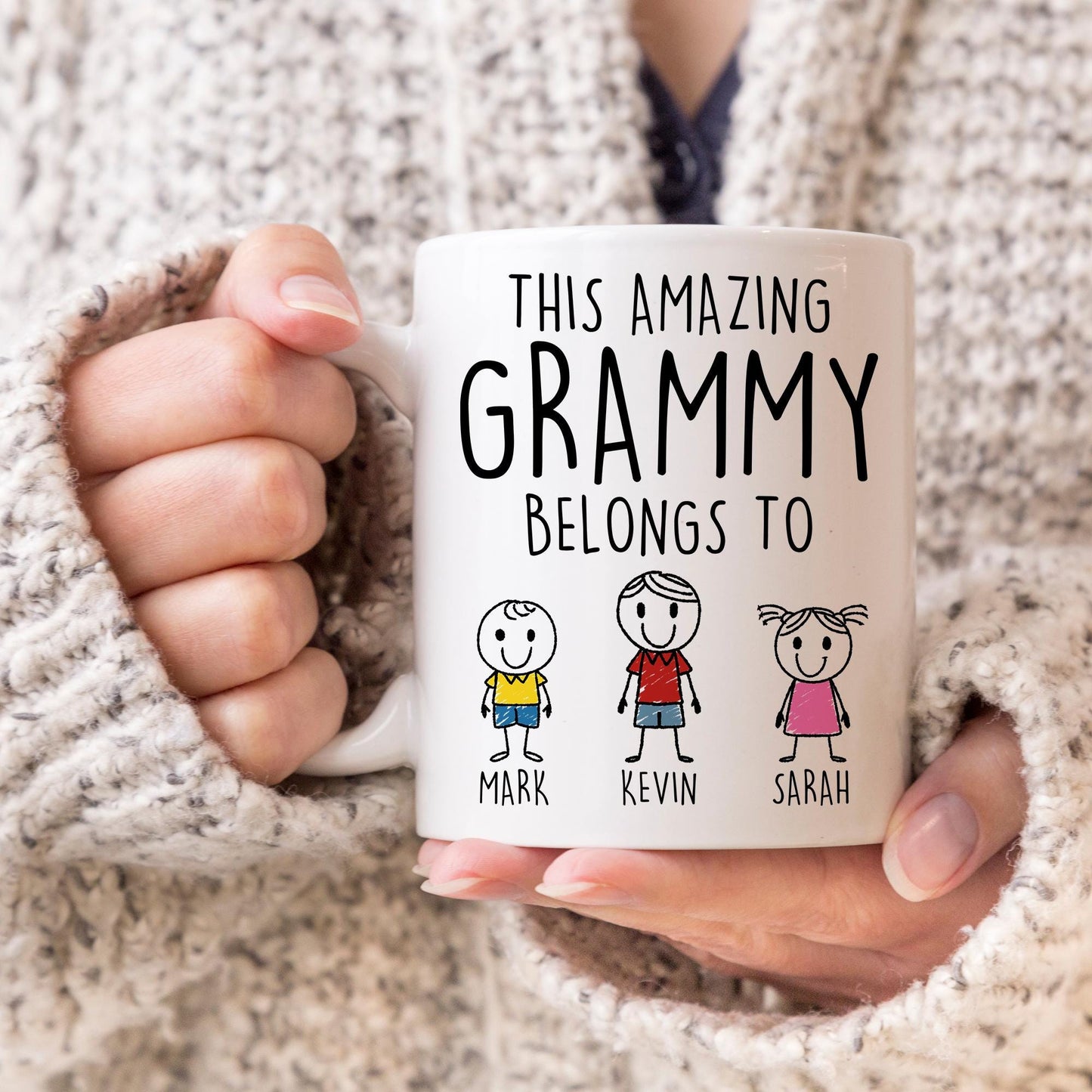 Grammy Gift, Personalized Grammy Mug, Grammy Birthday Christmas Gift, Grammy Mother's Day, Granddaughter Grandkids Name Gift for Grammy