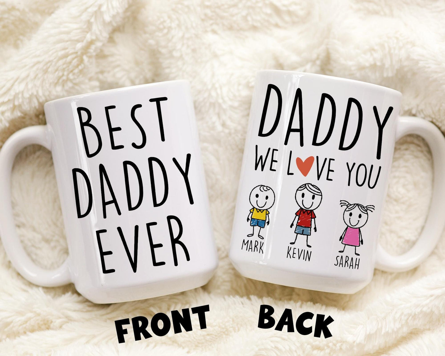 Personalized Daddy Coffee Mug, Daddy Father's Day Gift, Dad Gift From Daughter, Gift For Daddy, Kid Name Gift from Wife, First Time Dad Gift
