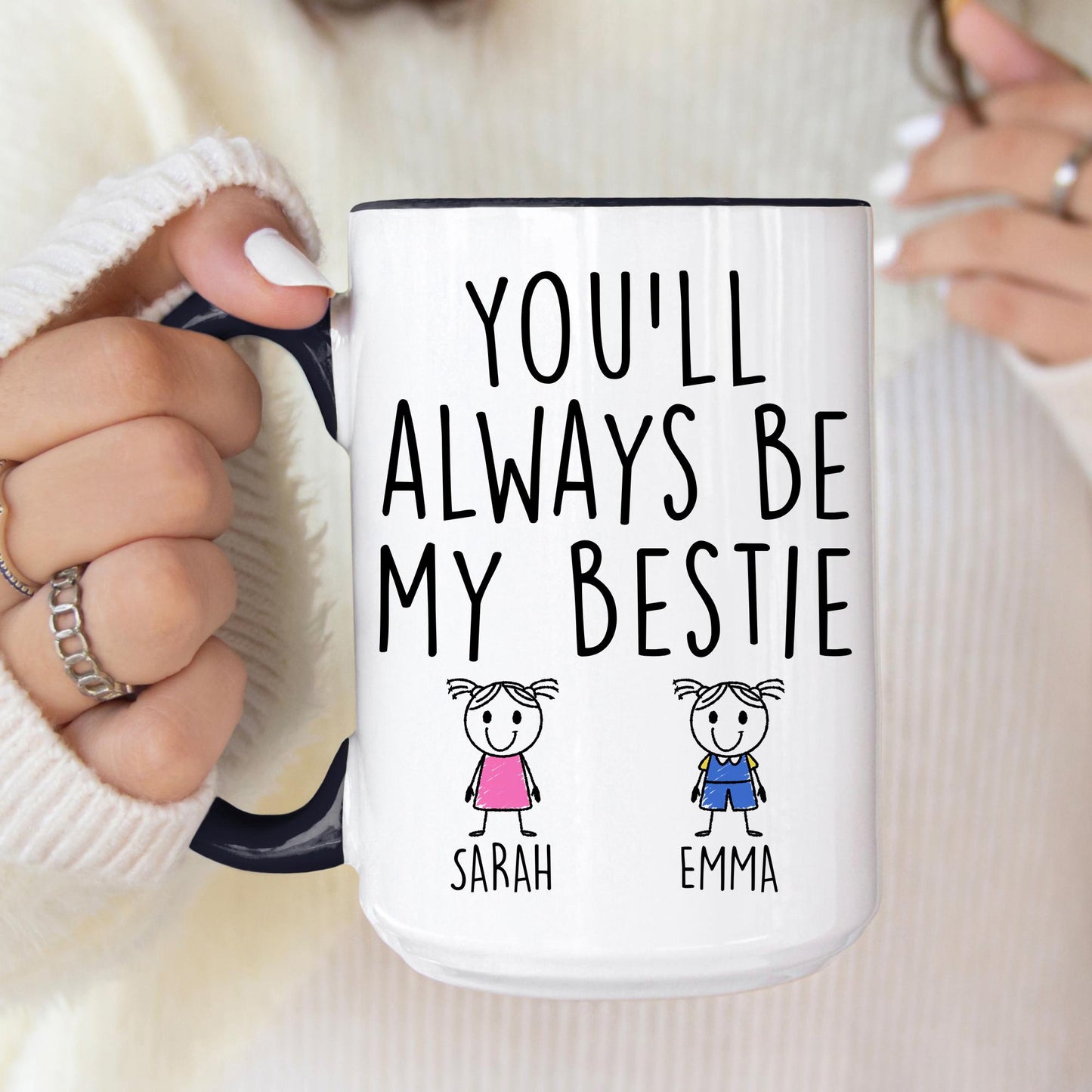Best Friend Gift, Custom Bestie Coffee Mug, Personalized BFF Gift, Long Distance Friendship Gift, Moving Away Present, Soul Sister Present