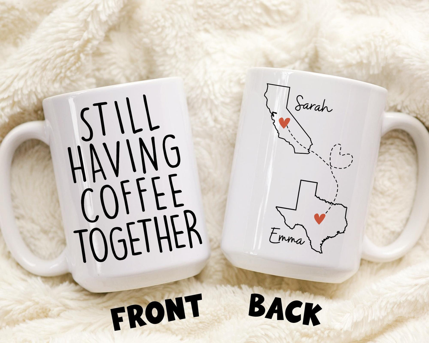 Custom Bestie Mug, Long Distance state mug, Bes Friend mug, Friend Birthday gift, Christmas BFF Gift, Bff Relocating, Work Bestie Moving