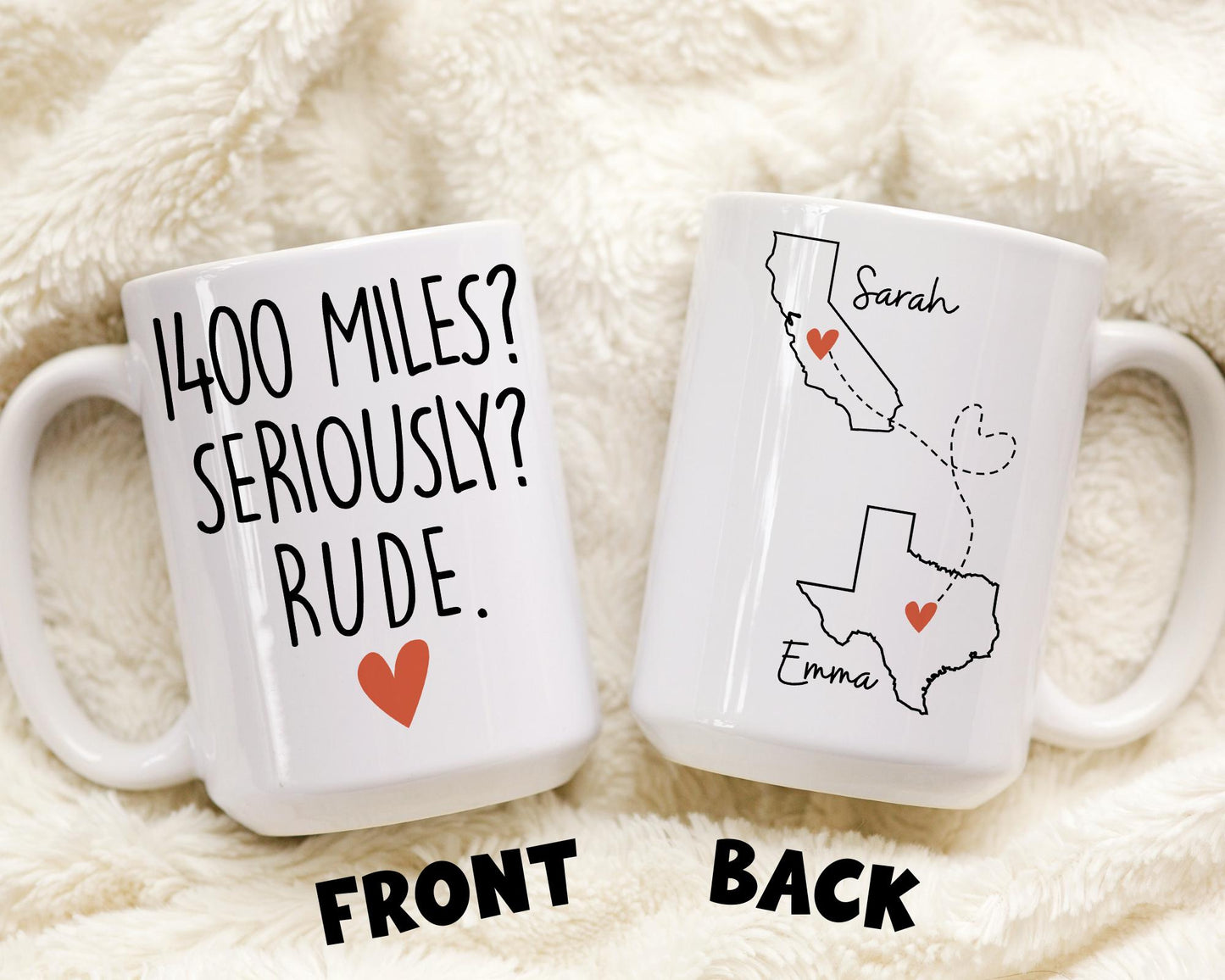 Personalized Long Distance Friendship, Custom Best Friend Mug Gift, Moving Away Gift, Gift Mother Daughter Mugs, Sister Mug Gift, BFF Gift