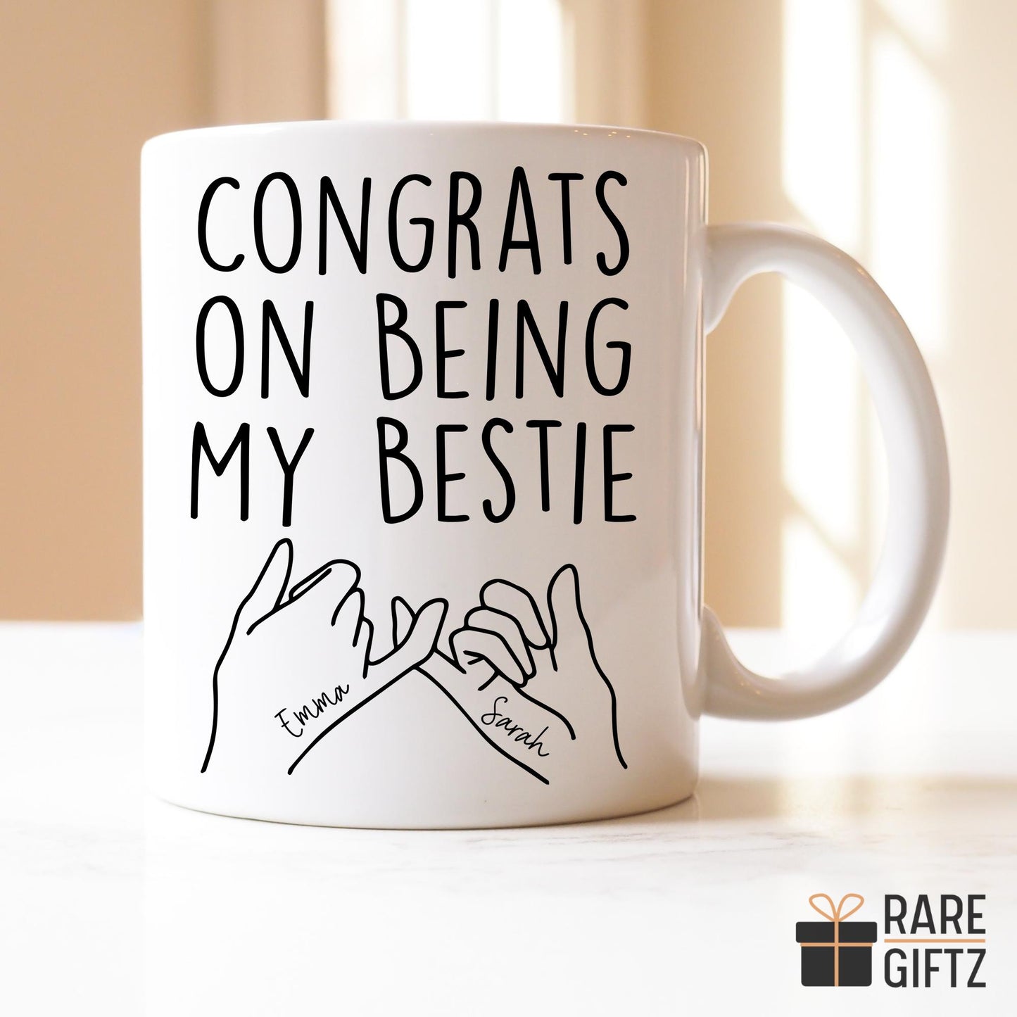 Custom Bestie Mug, Work Friendship Gift, Best Friends Gift, Bestie Birthday Gift, Sister Present, Friendship Present, Custom Bestie Names