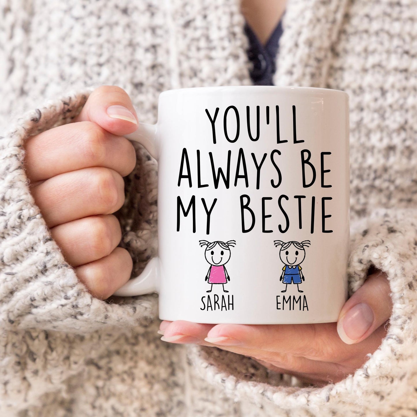 Best Friend Gift, Custom Bestie Coffee Mug, Personalized BFF Gift, Long Distance Friendship Gift, Moving Away Present, Soul Sister Present