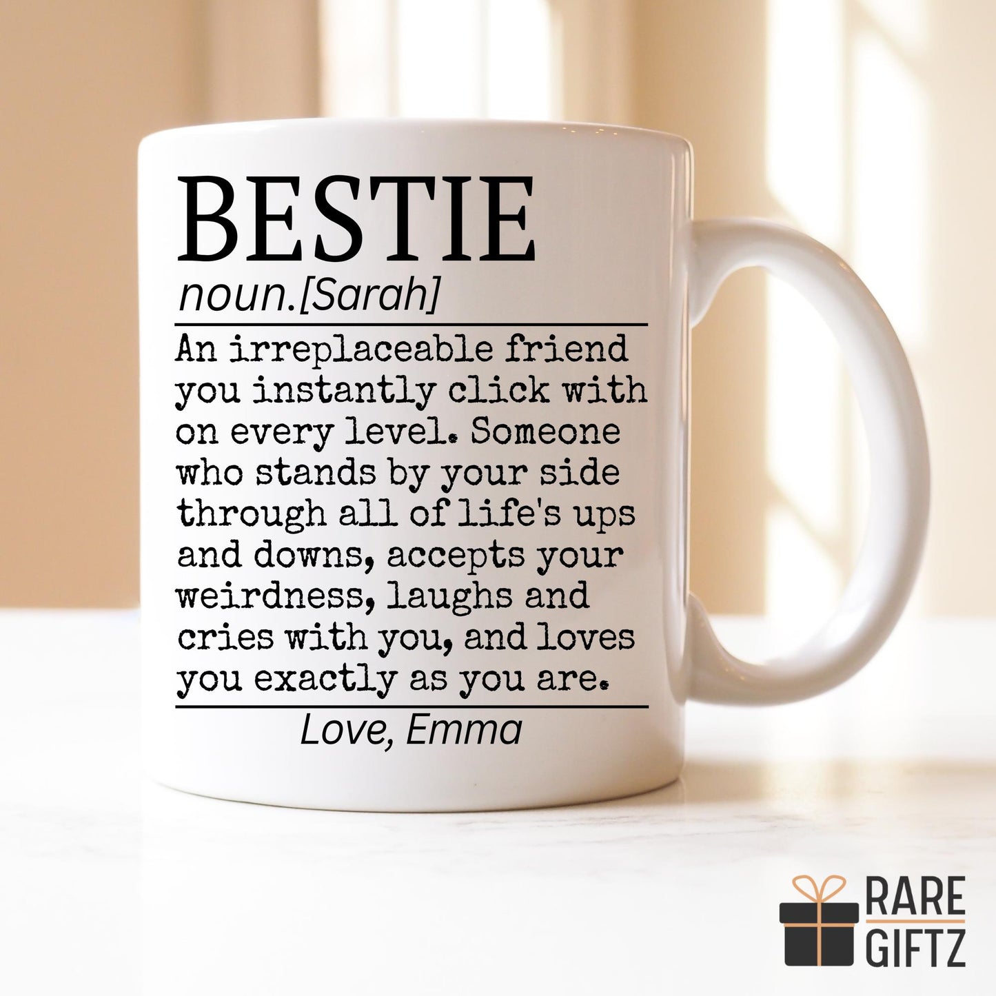 Personalized Best friend Definition Mug, Bestie Definition Gift, Funny Best Friend Present, BFF Birthday Present, Soul Sisters Mug