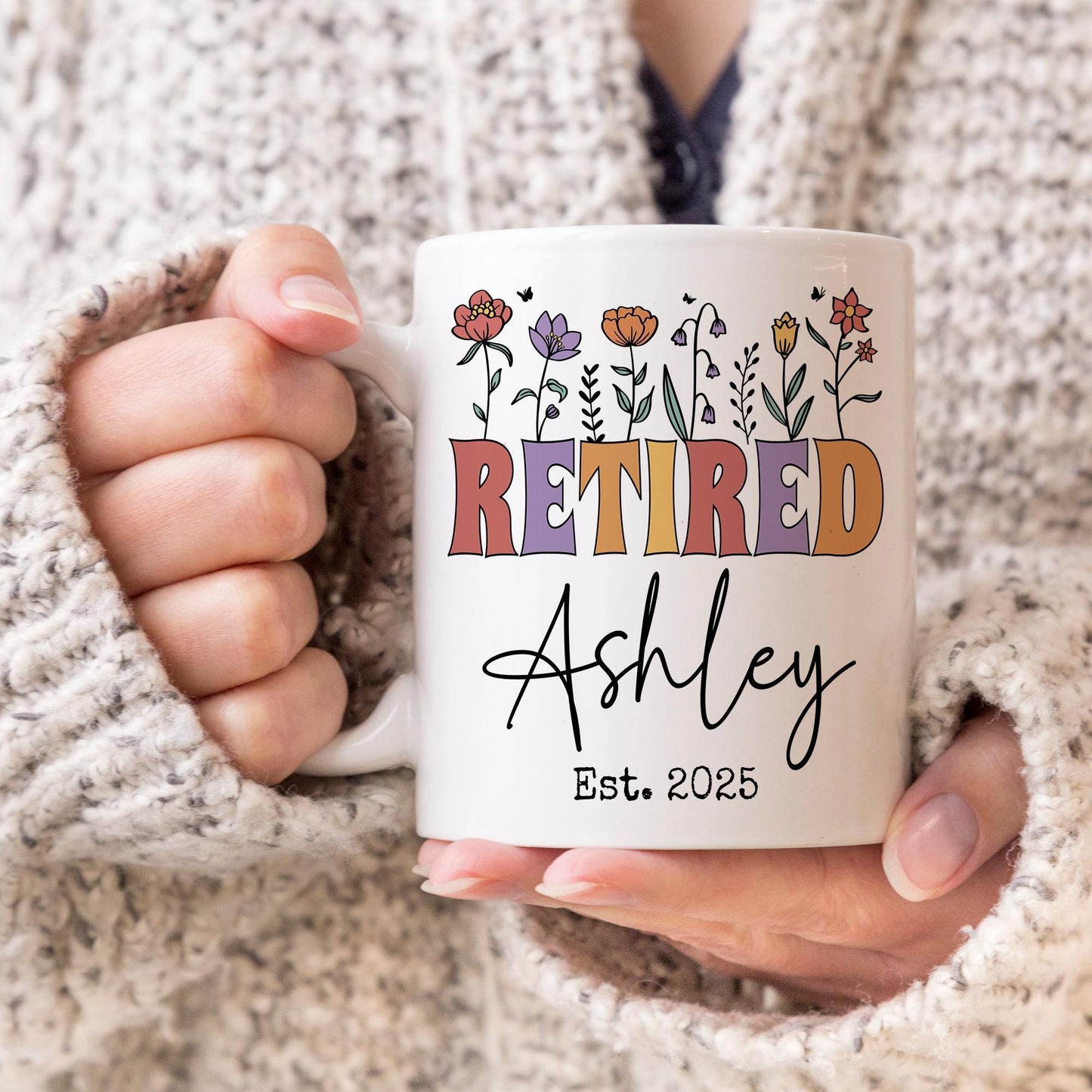 Custom Retired Mug, Personalized Retirement gift, Retired Nurse Present, Retirement Party Mug, Gift for Retired Women, Boss Manager Coworker