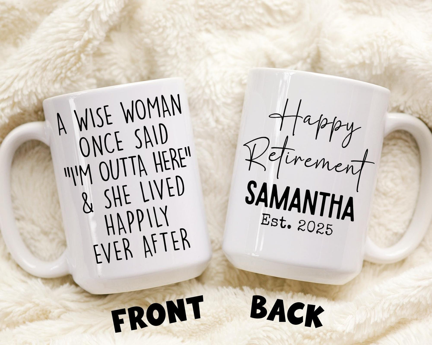 Personalized Retirement Mug For Women, Gift for Retirement Party, Friend Boss Coworker, Boss Manager Retiring, Custom Retired Women Present