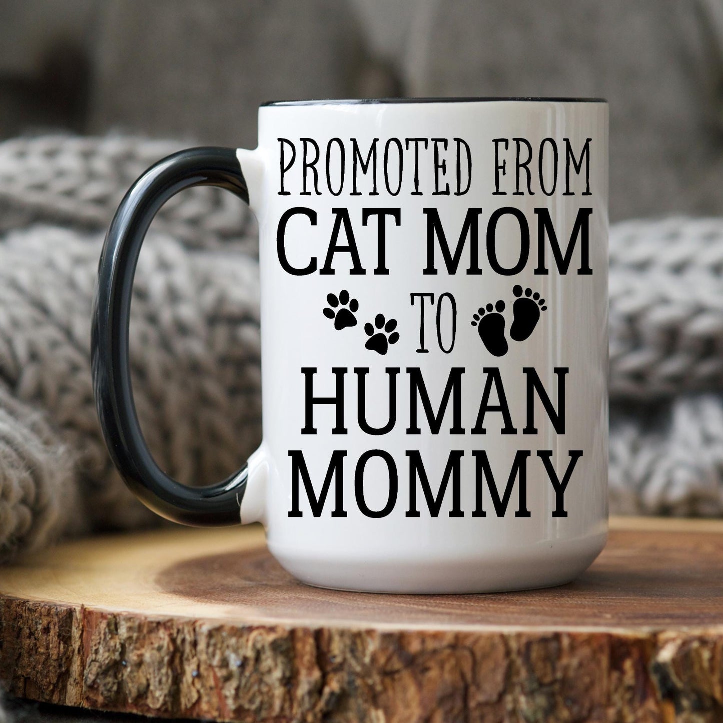 Cat mom to mom Mug, Personalized New Mom Gift, Cat Mama to Human Mama, First Mother's day Gift, New mommy Christmas Gift, Expecting Parents