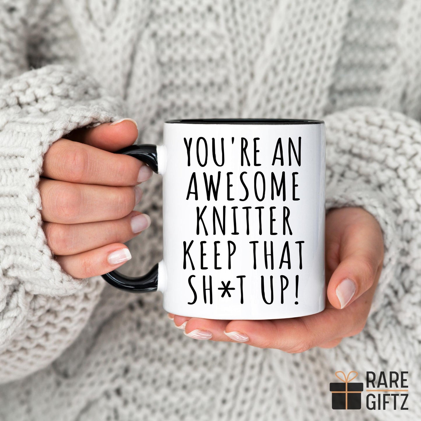 Awesome Knitter Mug, Gift for Knitting Lover, Funny Knitting Gift, Knitting Coffee Cup, Knitter Mug, Knitting Lover Mug, Knit Christmas