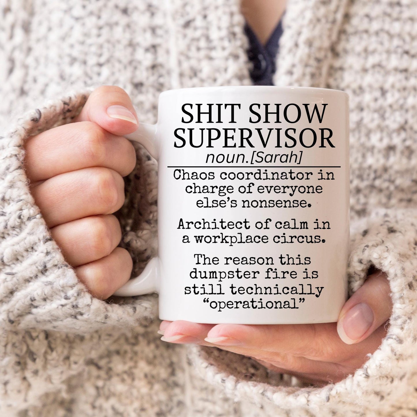 Custom Sarcastic Work Mug, Funny Coworker Gift, Shit Show Supervisor Mug, Shit Show Supervisor Gift, Gift for Boss, Funny Coworker Boss Gift