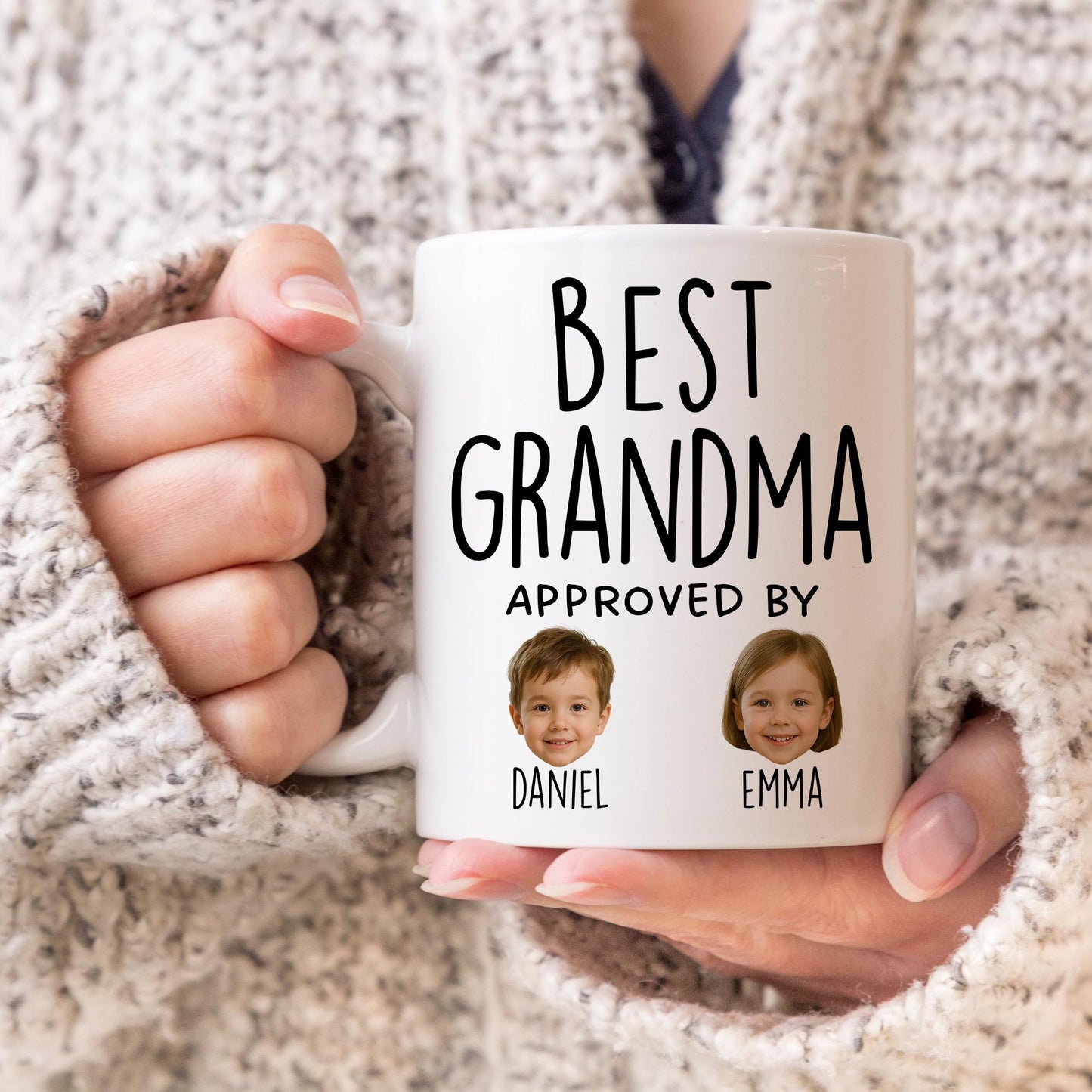 Custom Grandma Mug, Best Grandma Gift, Personalization Abuela Present, Christmas Gift for Grandma, New Mimi Gift, Grammy Grandkids Picture