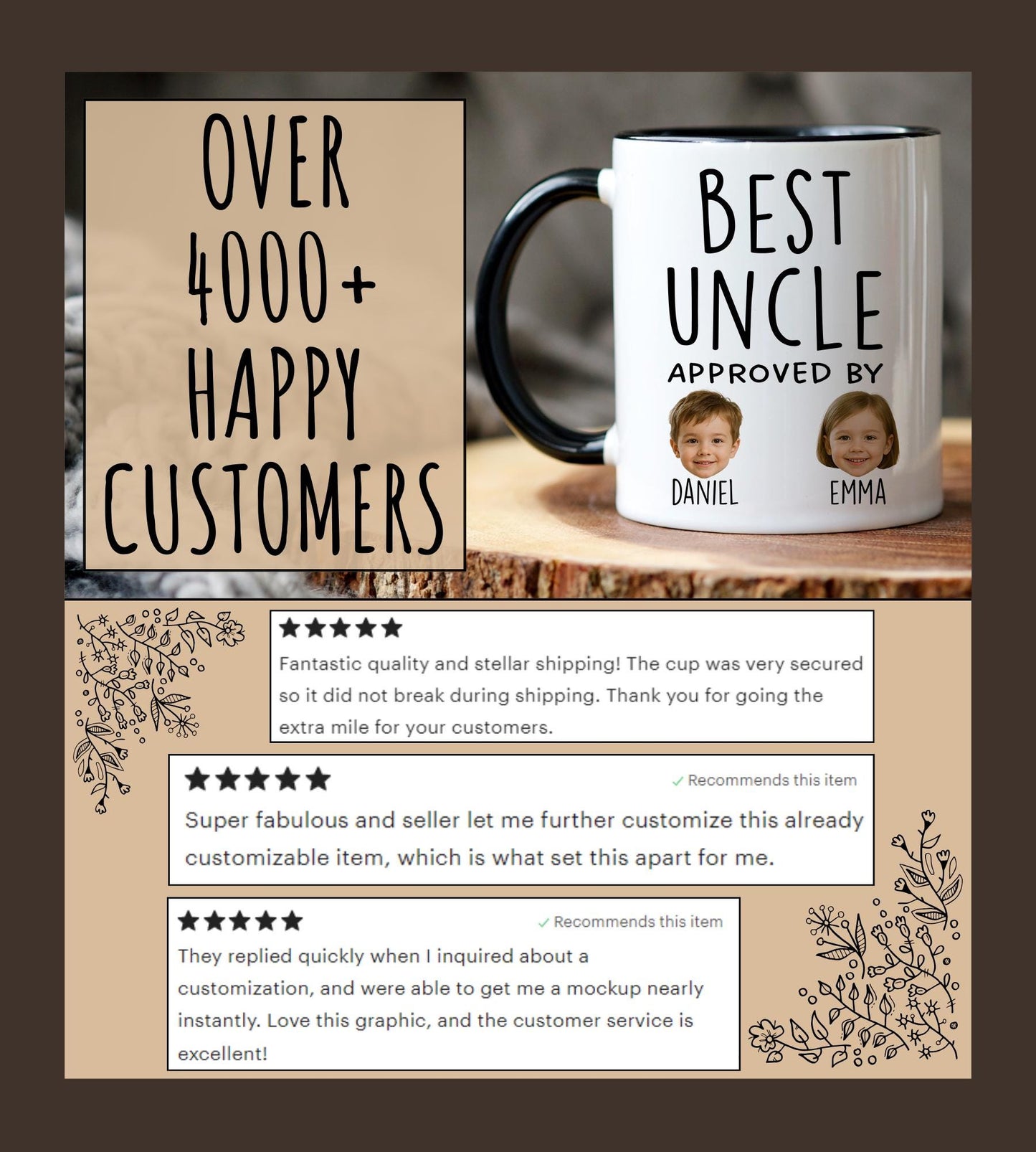Custom Uncle Photo Mug, Best Uncle Ever Gift, Personalized Nephew Niece Uncle, Uncle Coffee Cup, Uncle To be Gift, Christmas Uncle Present