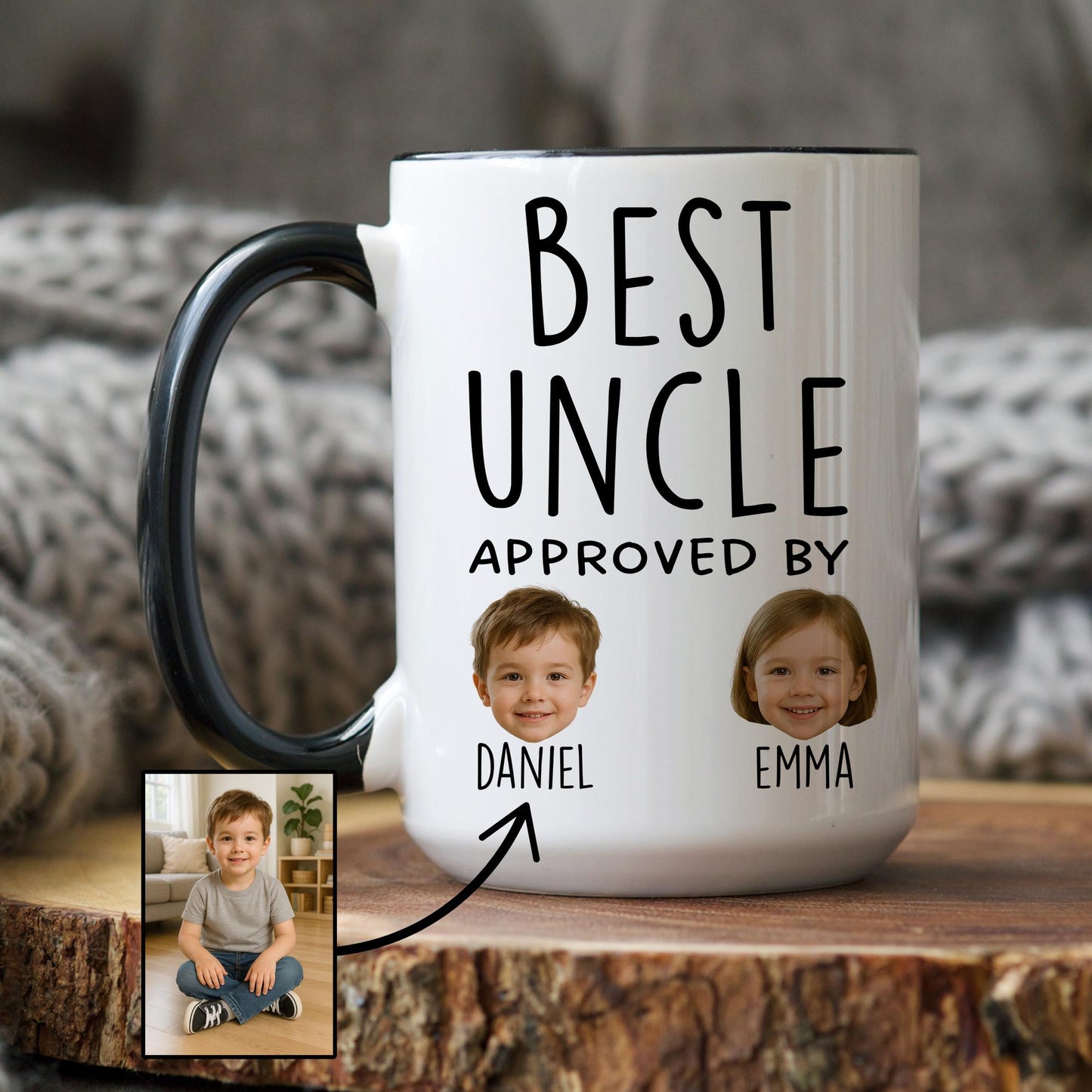 Custom Uncle Photo Mug, Best Uncle Ever Gift, Personalized Nephew Niece Uncle, Uncle Coffee Cup, Uncle To be Gift, Christmas Uncle Present