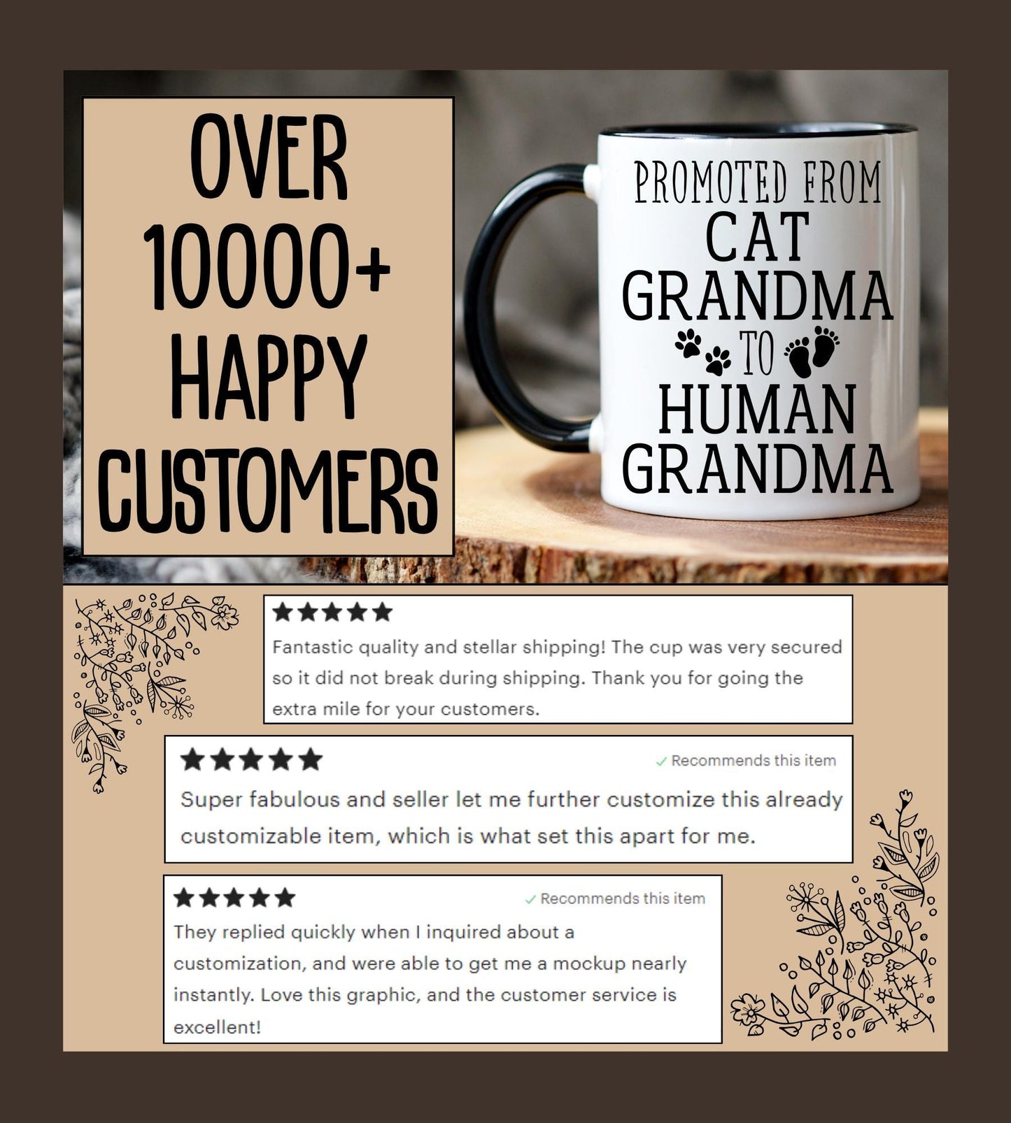 Cat Grandma to Grandma Mug, Personalized Cat Grandma Gift, Grandma Reveal Present, Pregnancy Grandma, First time Grandma Gift, Grandma To be