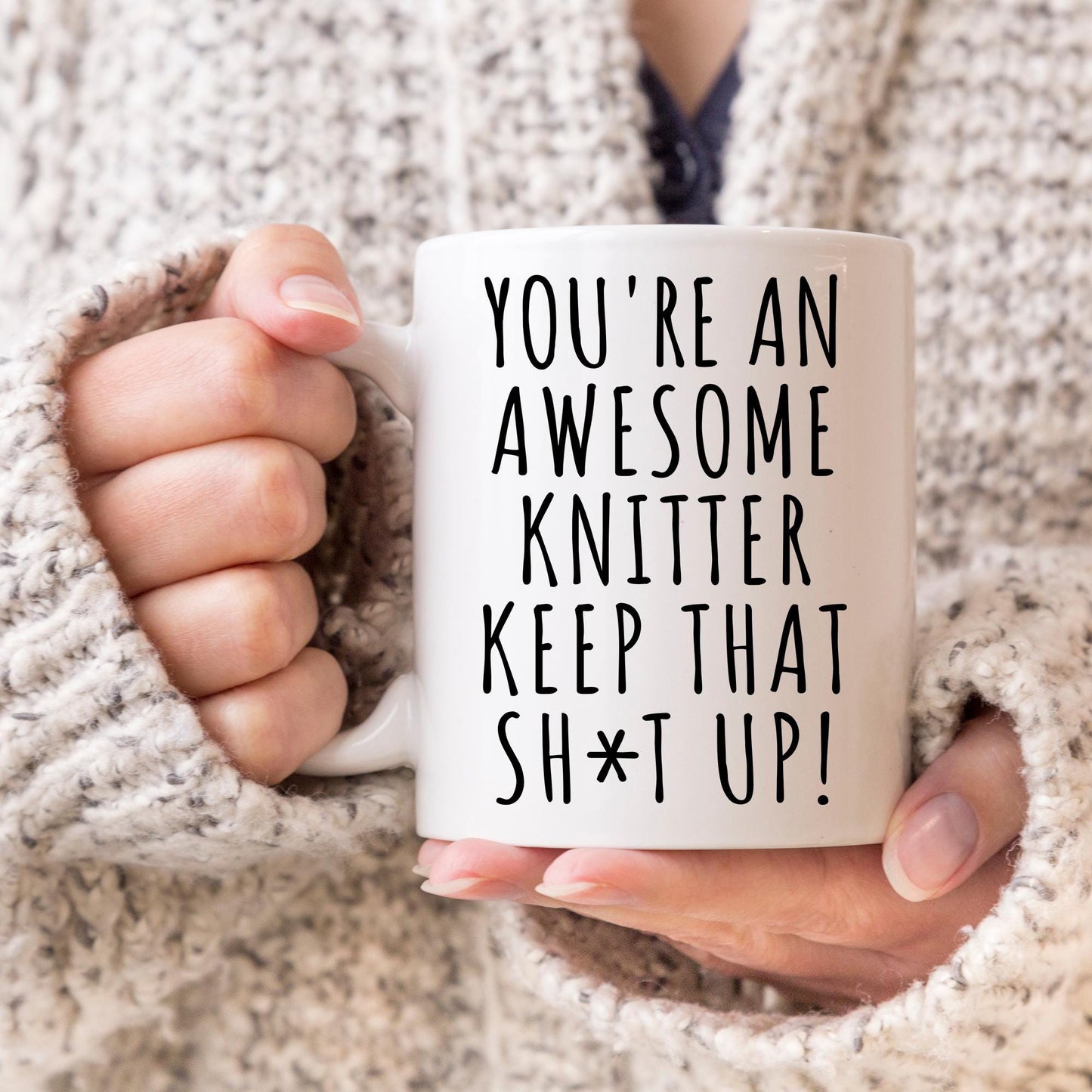 Awesome Knitter Mug, Gift for Knitting Lover, Funny Knitting Gift, Knitting Coffee Cup, Knitter Mug, Knitting Lover Mug, Knit Christmas