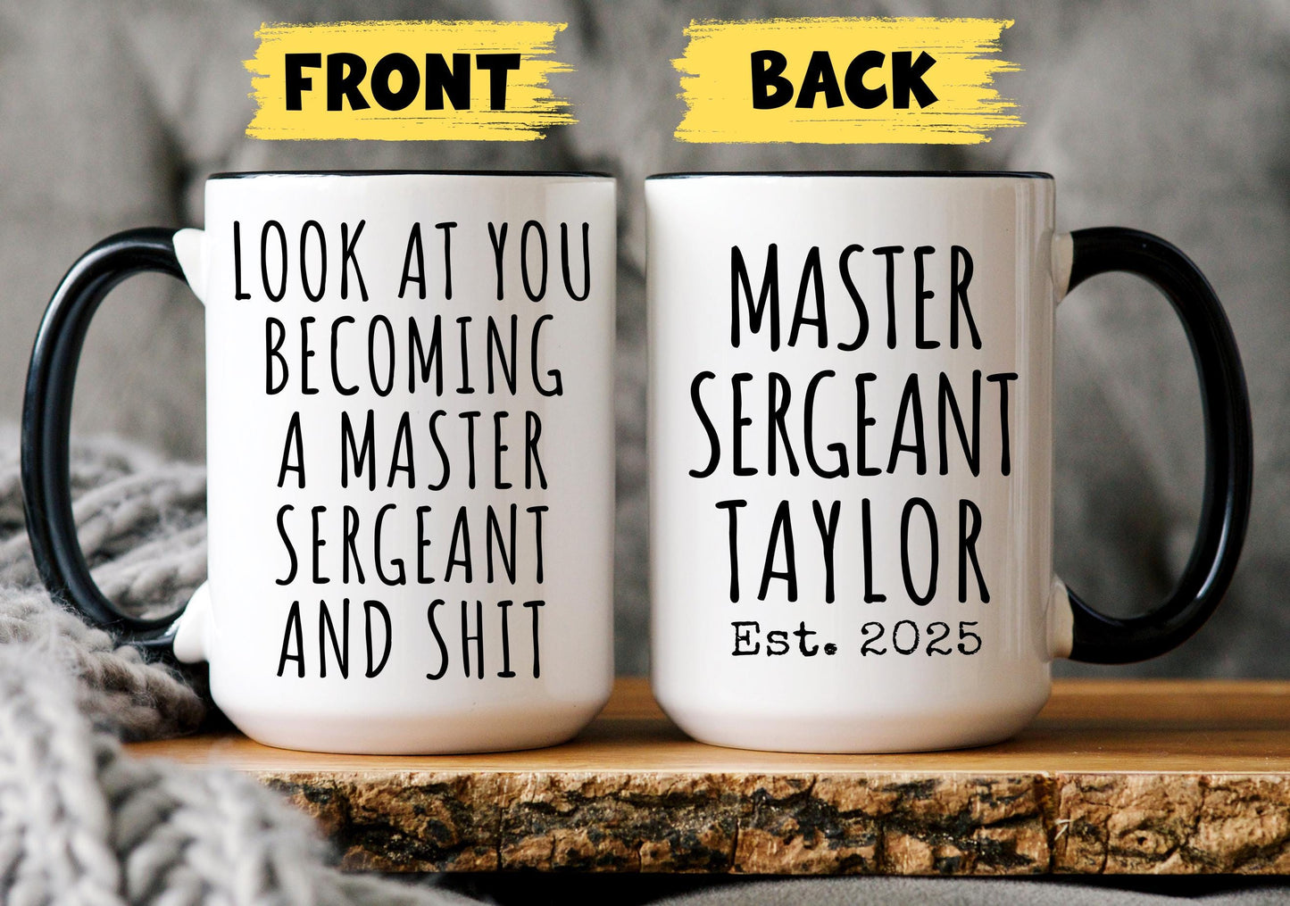 Master Sergeant Personalized Mug, Custom Sergeant Gift, Sergeant Promotion, Sergeant Appreciation Gift, Master Sergeant Retirement Farewell