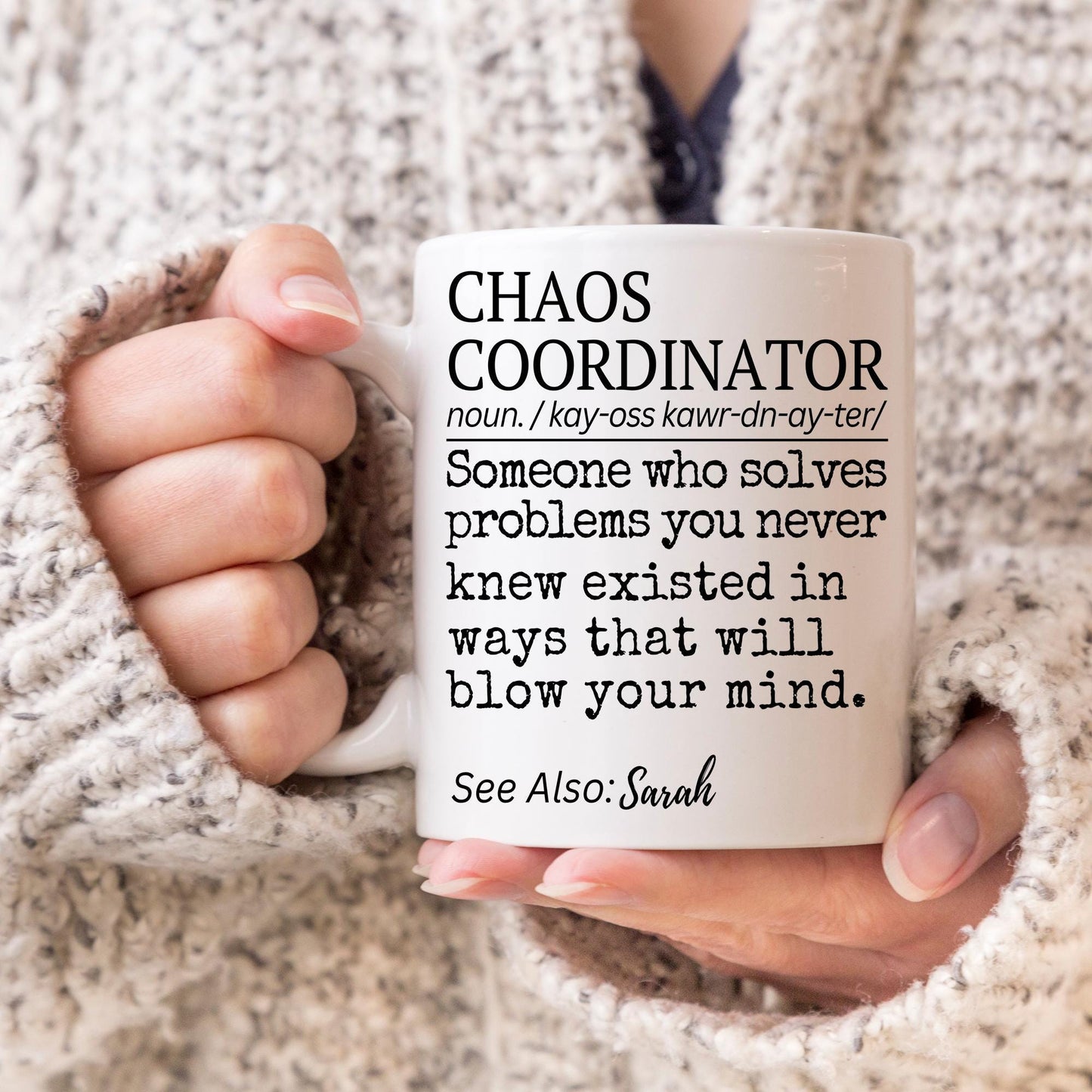 Custom Chaos Coordinator Definition Mug, Chaos Coordinator Gift, Personalized Chaos Coordinator, Gift for Manager, Boss Leaving Office Gift