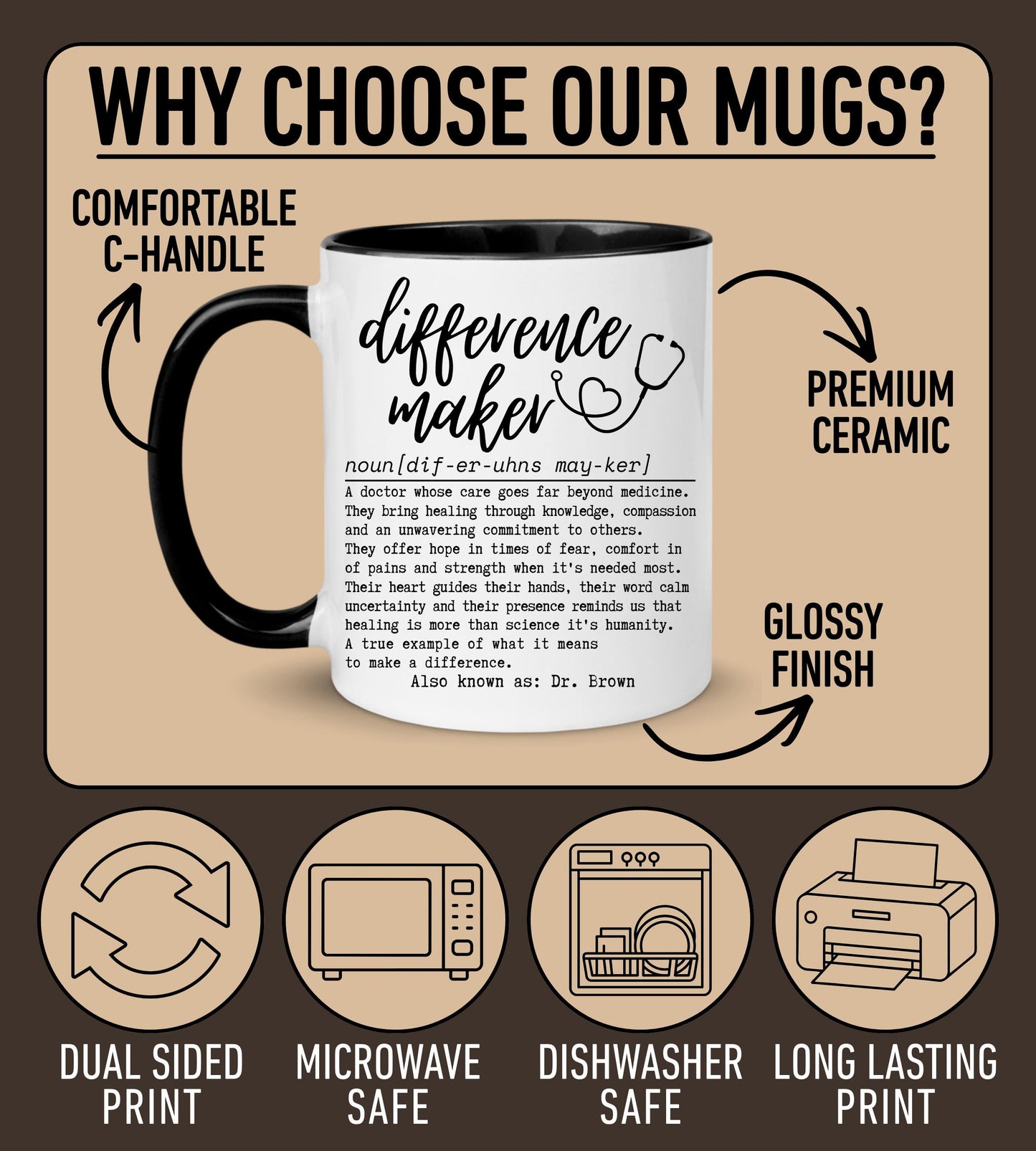 Doctor Thank you Mug, Doctor Appreciation Gift, Personalized Doctor Mug, Dr Medical Appreciation Gift (RG005)