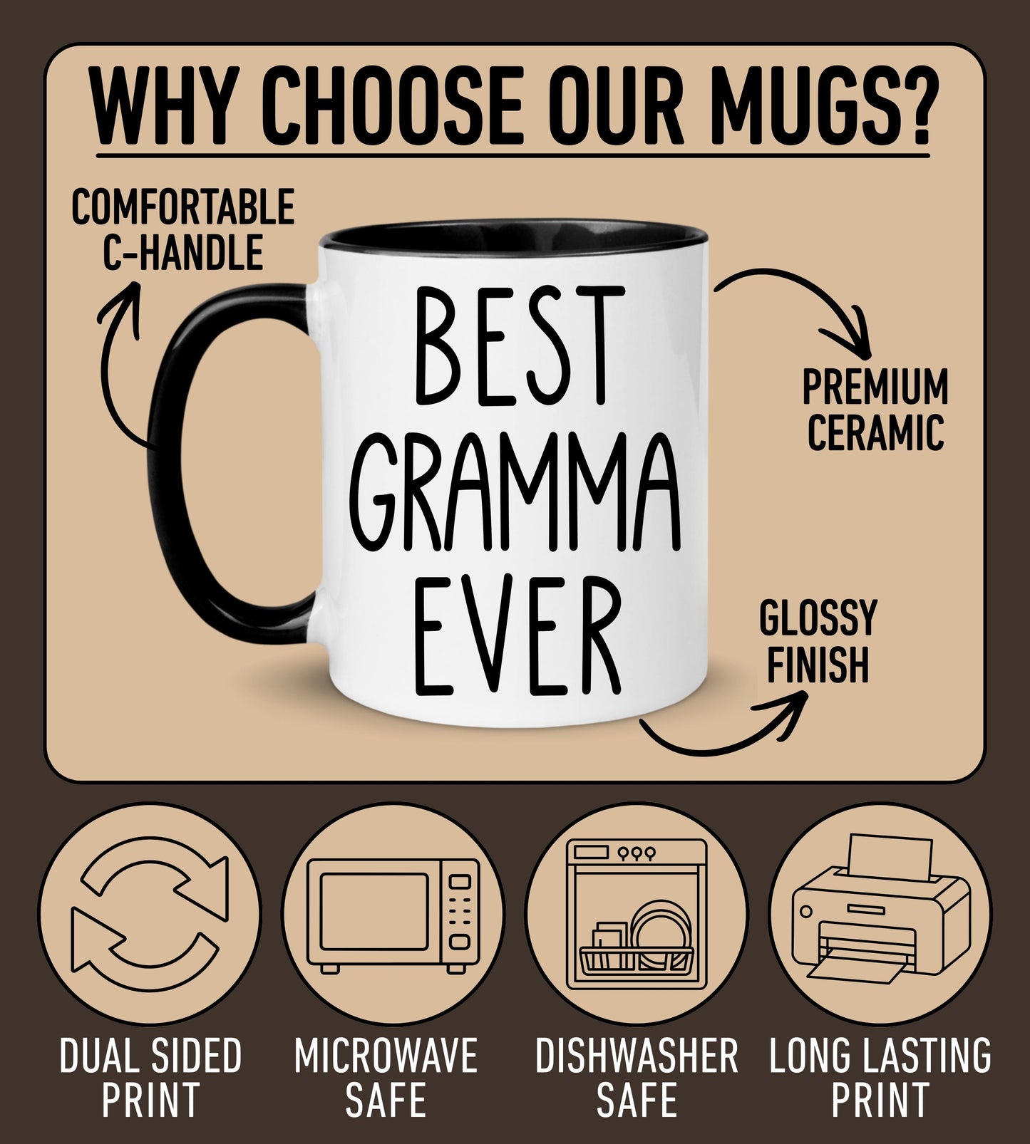 Gramma Mug, Personalized Gramma Mug, Custom Gramma Gifts from Grandkids Names Grandchildren, Gramma Mother's Day Gift, Gramma Birthday