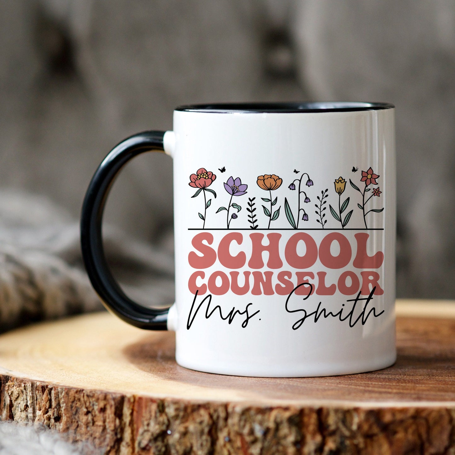 School Counselor Mug, Guidance Counselor gifts, School Counselor, Rainbow Counselor Mug, Counselor Christmas Gift, Custom Counselor name Mug