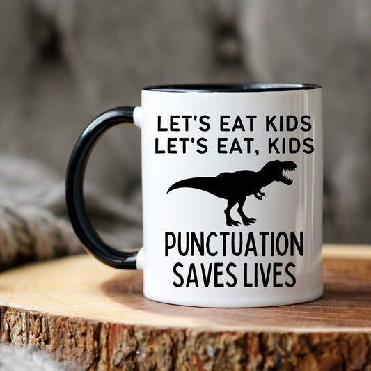 Punctuation Saves Lives Grammar, Teacher Grammar Mug, English Teacher Mug, Back to School Teacher Gift, Funny Grammar Cup, Teacher Humor Mug