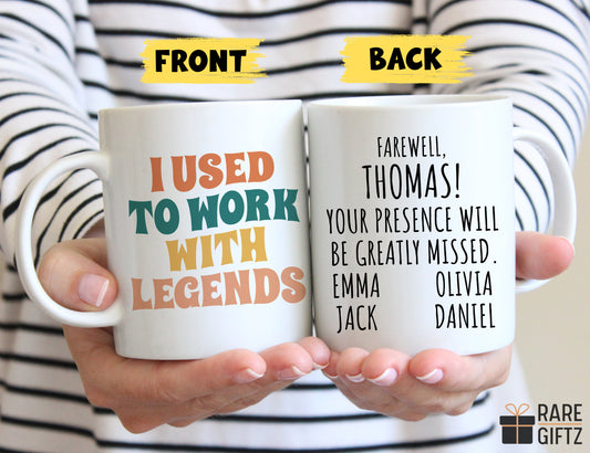 Personalized Going Away Mug Gift, Custom Coworker Leaving Job, Goodbye Work, Retirement Mug, Co-worker Goodbye Mug, Work With Legends
