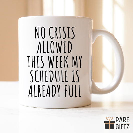 Funny Coworker Gift, No Crisis Allowed Mug, Work Bestie Gift, Boss Coffee Mug, Office Christmas Gift, Funny Mom Mug, Funny Office Friend Mug