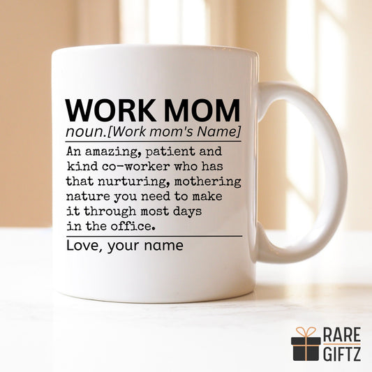 Work mom name Gift, Custom work mom, Best work mom gift, Personalized work mom, work bestie mug, coworker appreciation, Mother's day Gift
