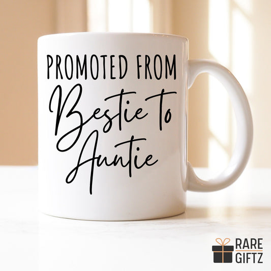 Bestie auntie Coffee Mug, Best Friend to Aunt Gift, bestfriend to aunt gift, Pregnancy Reveal Bestie gift, Promoted Bestie to Auntie Est Mug
