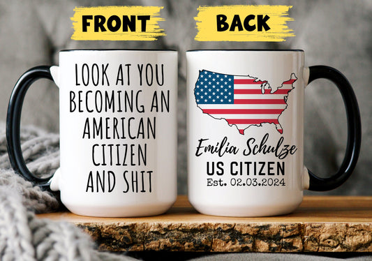 Custom US Citizenship Gift, Funny US Citizenship Mug, New US Citizen, Becoming An American, Immigration Process, Immigrant American Citizen