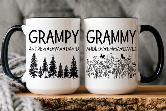 Personalized Grampy Grammy Mug, Grampy Grammy from Grandkids Granddaughter, Grandkids Name Gift, Grampy Father's Day, Grammy Mother's Day