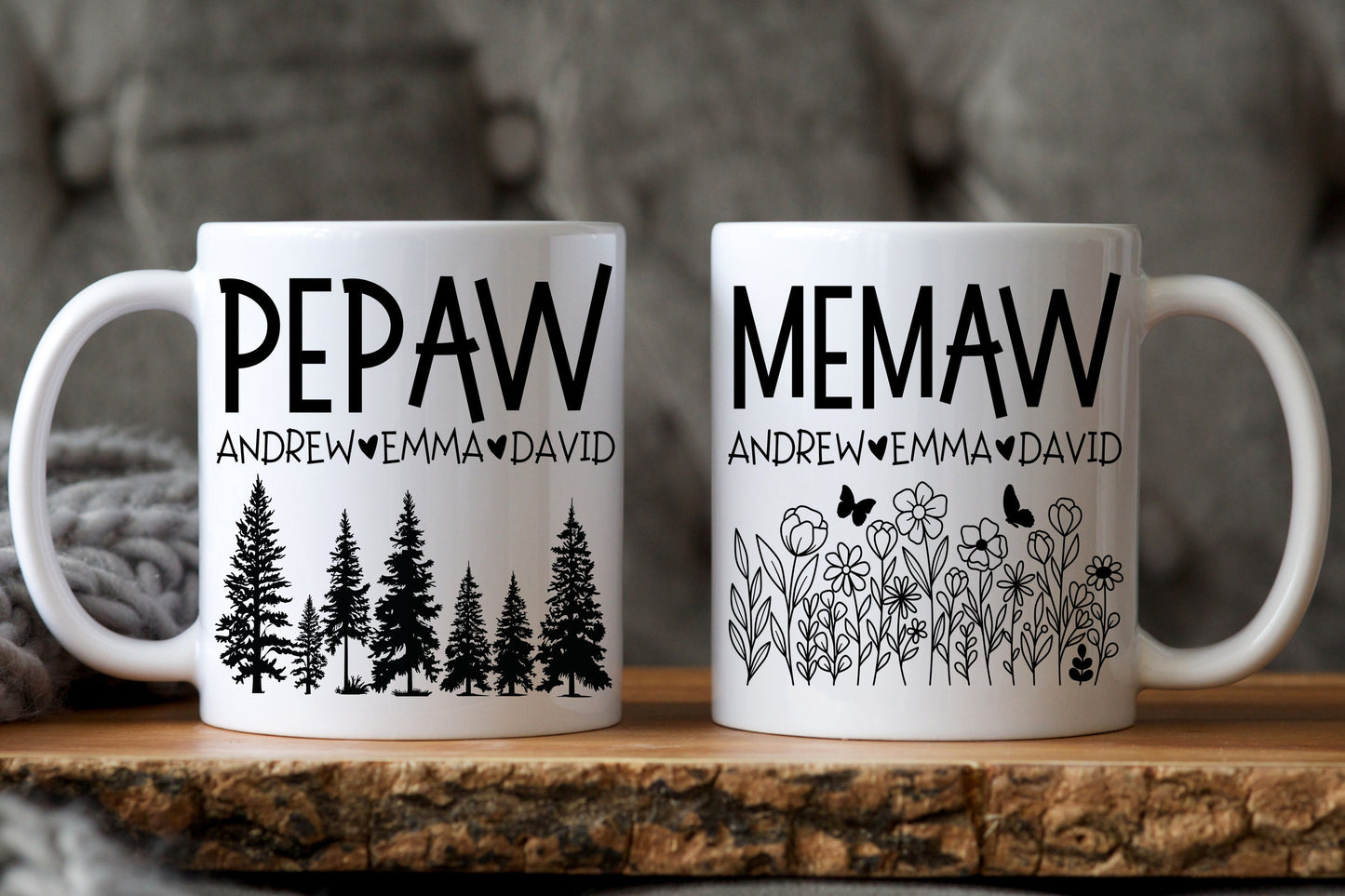 Personalized Pepaw Memaw Mug, Pepaw Memaw from Grandkids Granddaughter Gift, Grandkids Name Gift, Pepaw Father's Day, Memaw Mother's Day