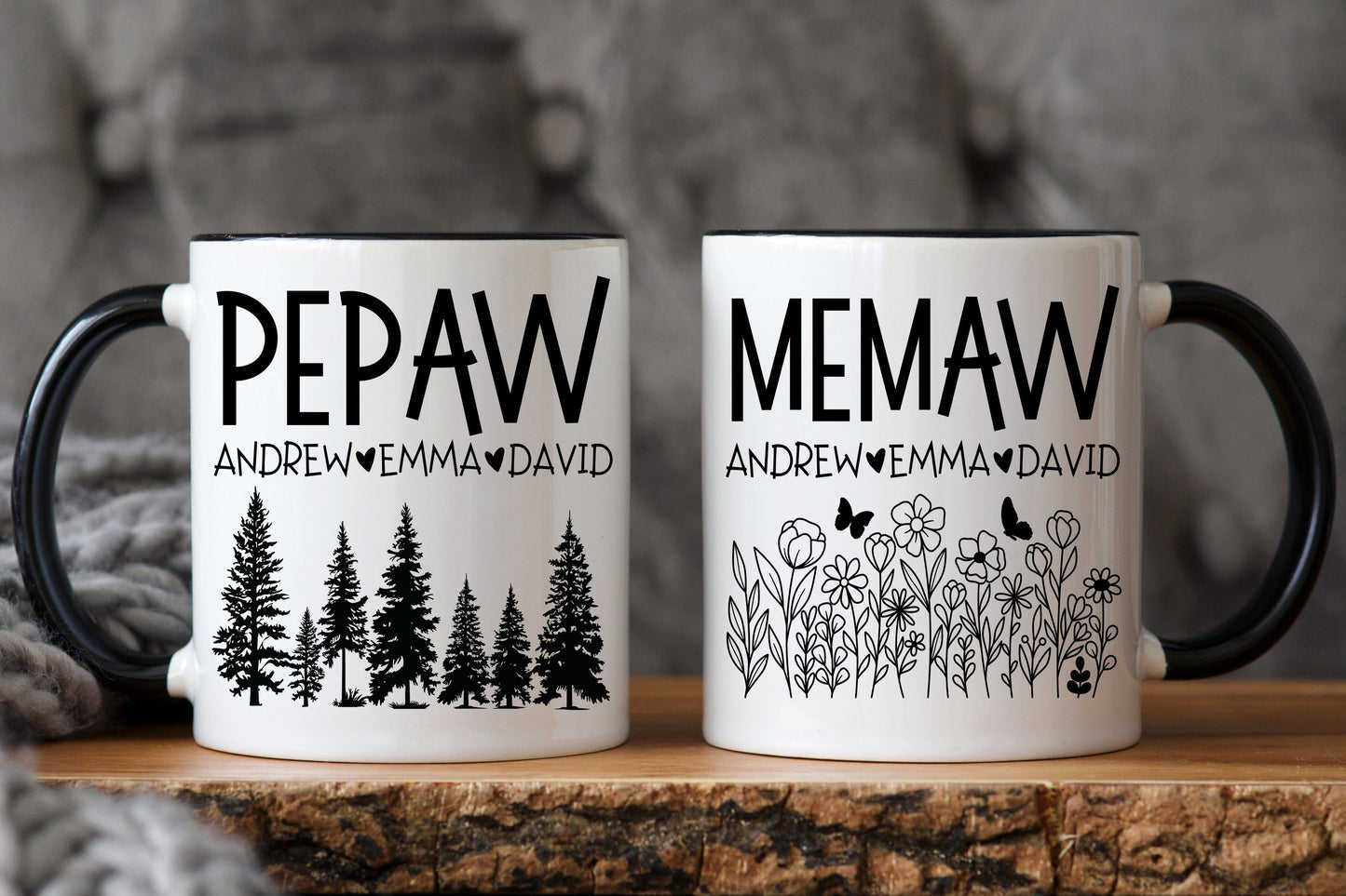 Personalized Pepaw Memaw Mug, Pepaw Memaw from Grandkids Granddaughter Gift, Grandkids Name Gift, Pepaw Father's Day, Memaw Mother's Day