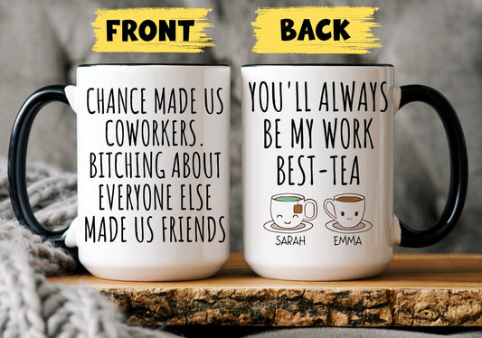 Personalized Work Bestie gift, Coworker leaving Gift, Custom Work Friend Mug, Retirement Birthday Gift, Coworker farewell, Moving Away Gift