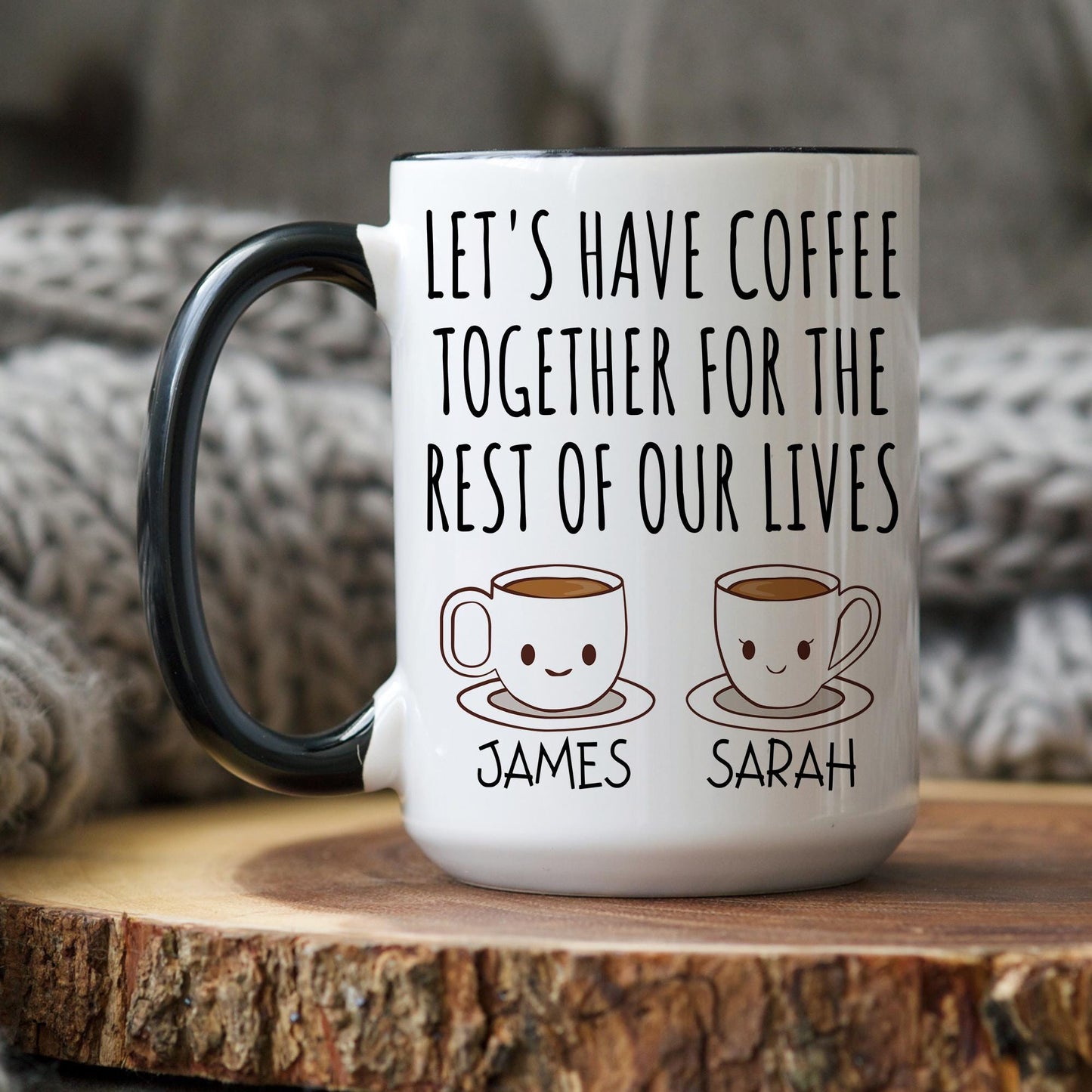 Personalized Coffee Together mug, Custom Couple, Valentine Couple Gift, His and Hers Gift, Wedding Anniversary Gift, Boyfriend Girlfriend