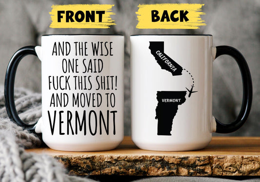 Vermont Relocating Gift, Moving to Vermont Mug, Personalized Vermont Gift, Coworker Moving Away, Colleague Vermont Relocation Present