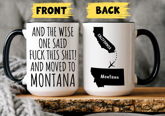 Montana Relocating Gift, Moving to Montana Mug, Personalized Montana Gift, Coworker Moving Away, Colleague Montana Relocation Present