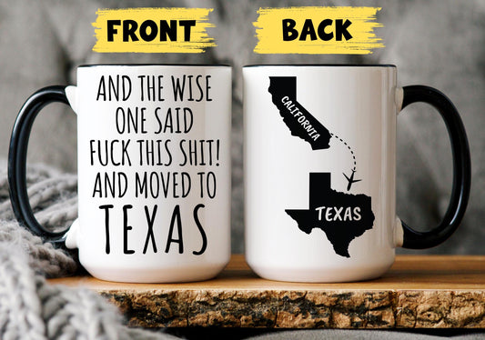 Relocating to Texas Gift, Moving to Texas, Texas Gift, Moving Away Gift, Going Away, New Job Texas, New State Gift, Custom Relocating Mug