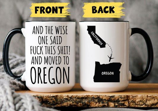 Oregon Relocating Gift, Moving to Oregon Mug, Personalized Oregon Gift, Coworker Moving Away, Colleague Oregon Relocation Present, New State
