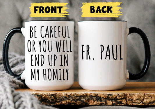 Personalized Funny Homilies Gift, Gift For Priest, Catholic Coffee Mug, Gift For Deacon, Funny Catholic Gift, Homilies Gift, priest birthday