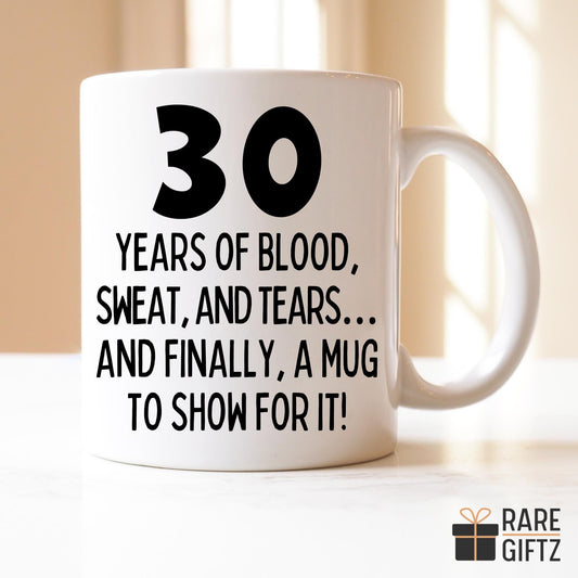 Thirty Work Anniversary Mug, 30 Years Work Service Gift, 30th Retirement Mug, Thirty years, 30 Years of Service, 30 Year Job Anniversary