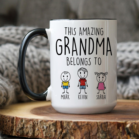 Grandma Gift, Personalized Grandma Mug, Mom to Grandma Gift, Gift from Grandkids Granddaughter, Custom Grandma Birthday Christmas Present
