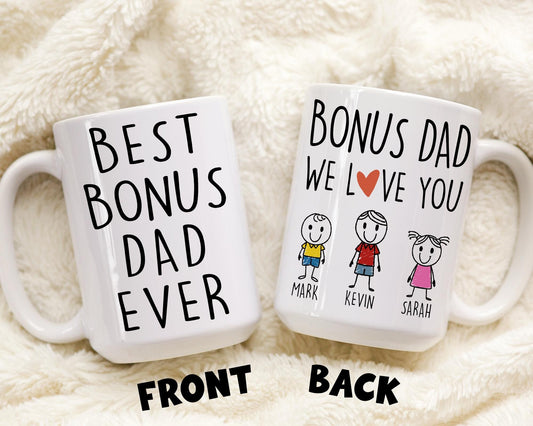 Best Bonus Dad Mug, Personalized Stepdad Gift, Bonus Dad Birthday Gift, Funny Stepdad Christmas, Bonus Dad Father's day Present, Step Father