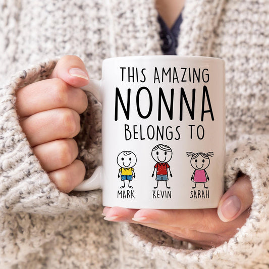 Nonna Mug, Personalized Nonna Gift, Nonna Birthday Christmas Gift, Nonna Mother's Day Gift, Grandma Nonna Gift, Granddaughter Grandkids Gift