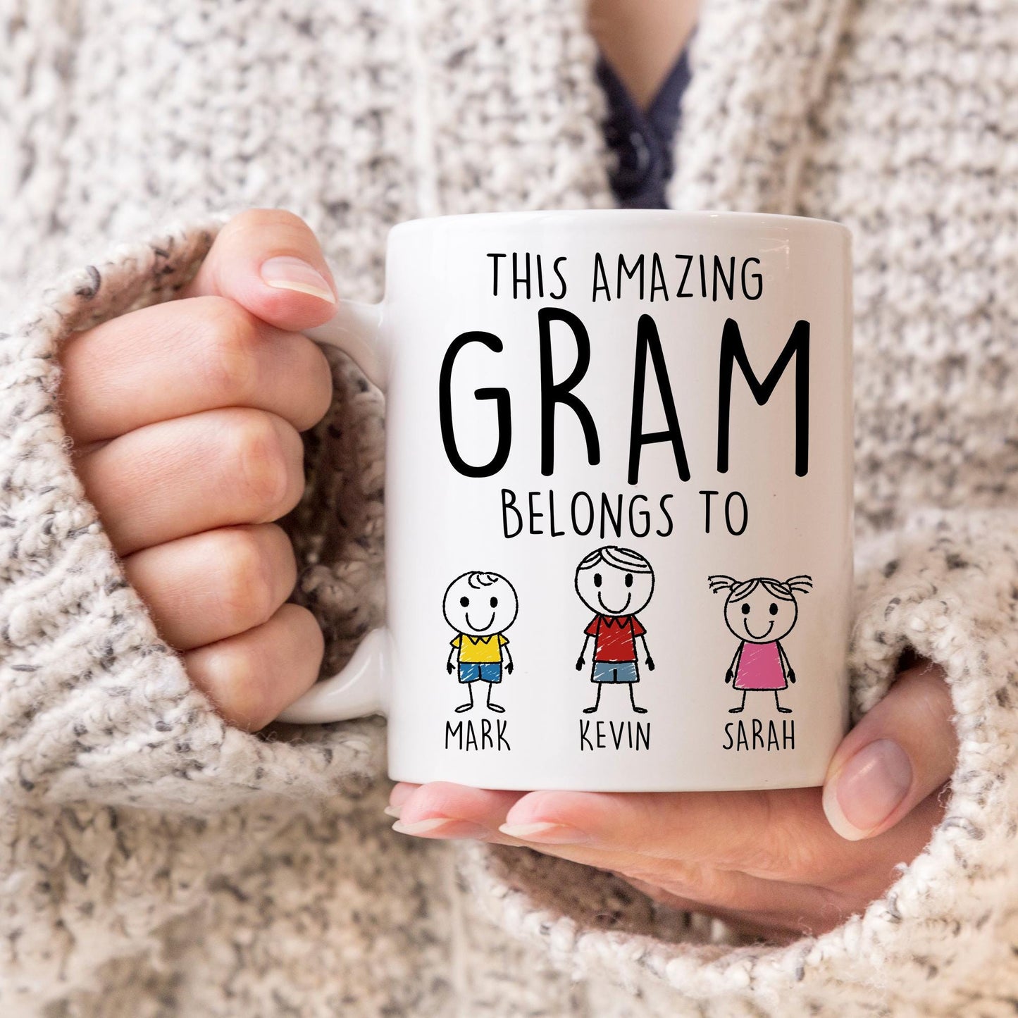 Best Gram Gift, Custom Gram Coffee Mug, Funny Gram Birthday Gift, Gram Christmas Gift, Gram Mother's Day Gift, Granddaughter Grandkids Gift