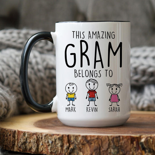 Best Gram Gift, Custom Gram Coffee Mug, Funny Gram Birthday Gift, Gram Christmas Gift, Gram Mother's Day Gift, Granddaughter Grandkids Gift