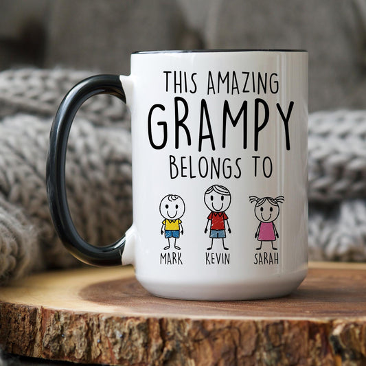 Personalized Grampy Gift, Grampy Coffee Mug, Grampy Grandkids Name, Father's Day Grandpa Gift, Grampy Birthday Christmas Gift, Granddaughter