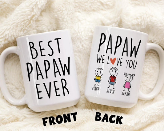 Personalized Papaw Gift, Papaw Coffee Mug, Papaw Grandkids Gift, Father's Day Grandpa Gift, Papaw Birthday Christmas Gift From Granddaughter